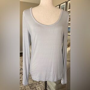 LOFT Long Sleeve Scoop Neck Top Stretchy Basic Tee Shirt Lightweight Size Large